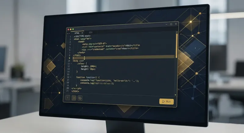 Zbliżenie na nowoczesny interfejs programistyczny z kodem na ciemnym tle