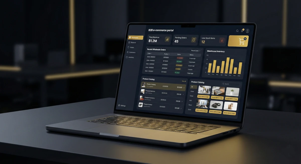 Mockup portalu B2B - system zamówień dla hurtowni elektronicznej