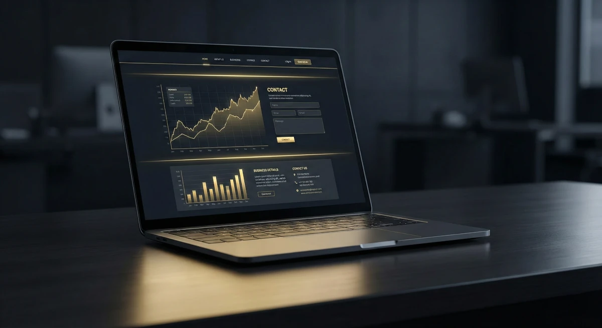 Mockup strony internetowej biura rachunkowego na ekranie laptopa